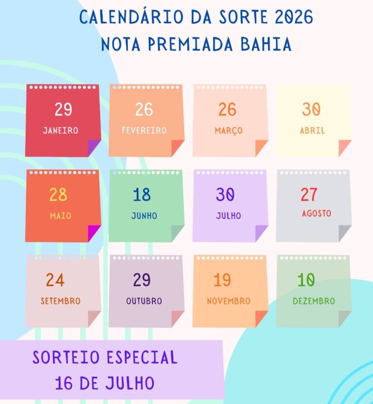 Nota Premiada Bahia: Calendário de Sorteios de 2026 Já Está Disponível!