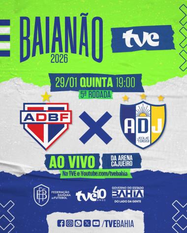 TVE Transmite Bahia de Feira x Jequié Nesta Quinta-feira (29) | Acompanhe ao Vivo TVE Transmite Bahia de Feira x Jequié Nesta Quinta-feira (29) | Acompanhe ao Vivo