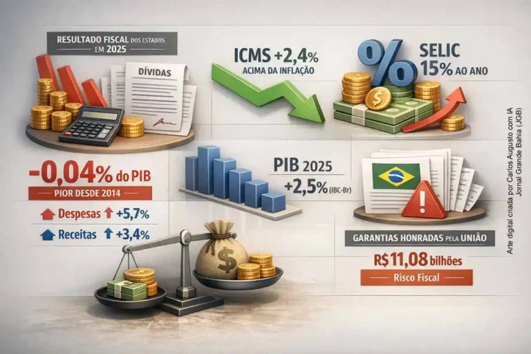 Desempenho Fiscal dos Estados em 2025: Juros Altos e Desaceleração do PIB Impactam ICMS