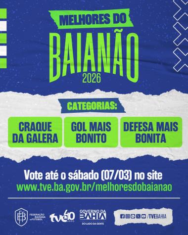 Participe da Votação para os Melhores do Baianão 2026 e Dê Sua Opinião! Participe da Votação para os Melhores do Baianão 2026 e Dê Sua Opinião!