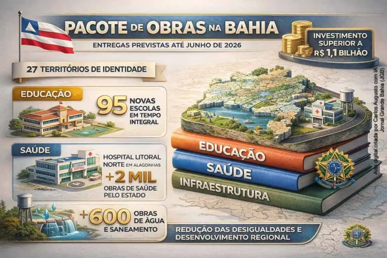 Pacote de Obras na Bahia: Educação, Saúde e Infraestrutura até 2026