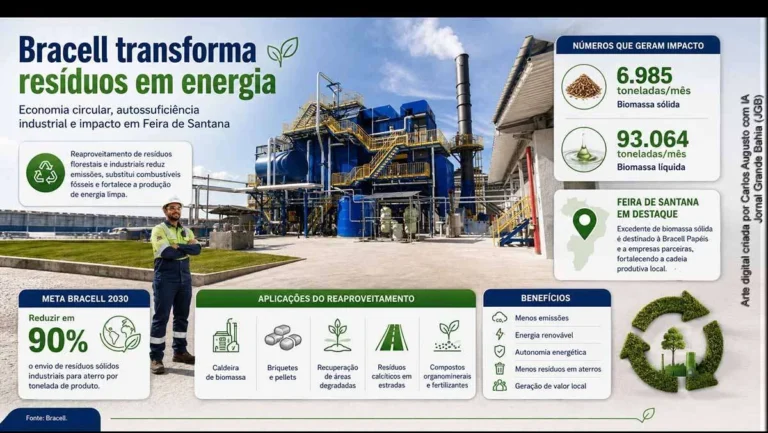 Bracell impulsiona economia circular com energia gerada de resíduos em Feira de Santana Bracell impulsiona economia circular com energia gerada de resíduos em Feira de Santana
