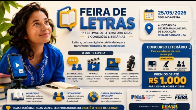 Feira de Letras em Feira de Santana: Incentivo à Leitura e Cultura Digital com Prêmios para Estudantes Feira de Letras em Feira de Santana: Incentivo à Leitura e Cultura Digital com Prêmios para Estudant