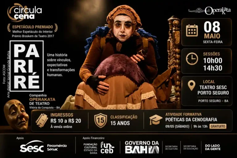 Espetáculo “Pariré” Retorna ao Sesc Porto Seguro com Atividade Formativa Gratuita