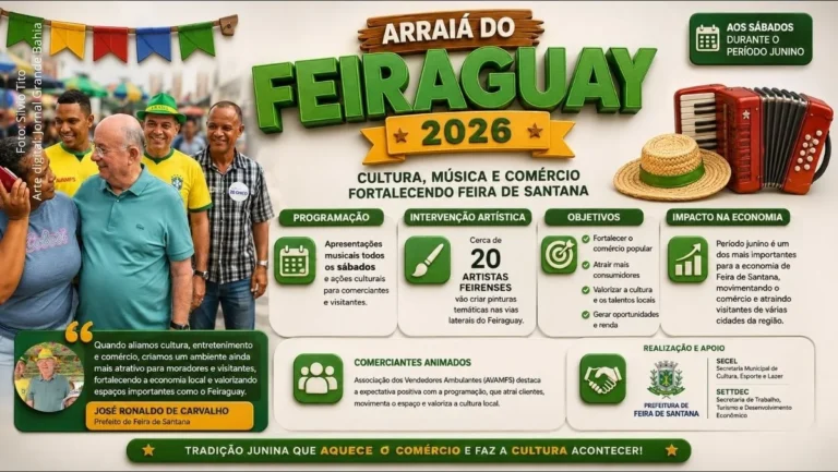 Arraiá do Feiraguay 2026 amplia programação junina e fortalece comércio em Feira de Santana