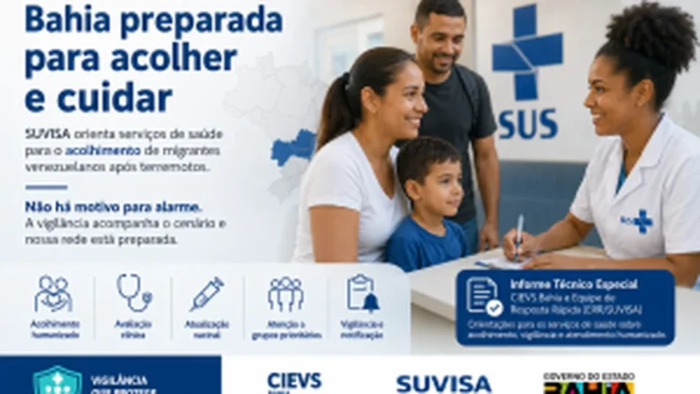 Bahia intensifica orientações para serviços de saúde com chegada de migrantes venezuelanos após terremotos Bahia intensifica orientações para serviços de saúde com chegada de migrantes venezuelanos após terr