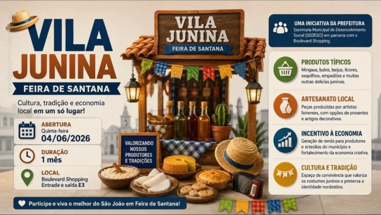 Vila Junina em Feira de Santana impulsiona economia local com artesanato e comidas típicas Vila Junina em Feira de Santana impulsiona economia local com artesanato e comidas típicas