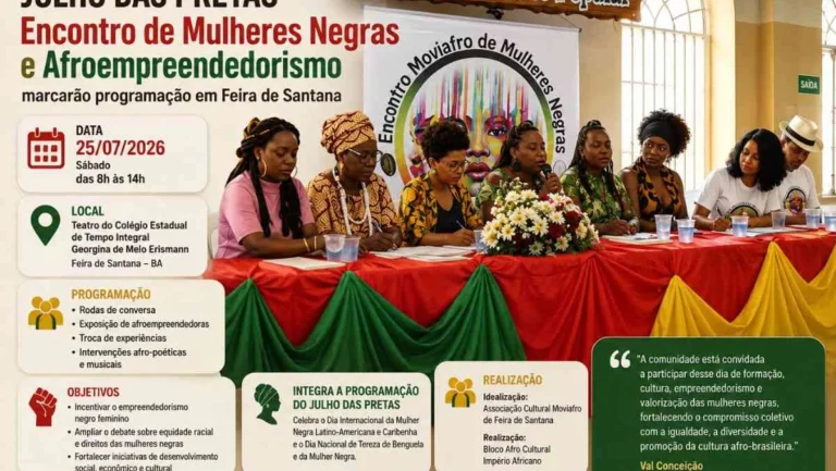 Julho das Pretas em Feira de Santana promove Encontro de Mulheres Negras e Circuito Afroempreendedor Julho das Pretas em Feira de Santana promove Encontro de Mulheres Negras e Circuito Afroempreendedor